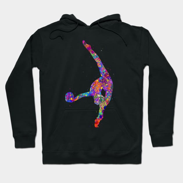 Rhythmic gymnastics ball watercolor art Hoodie by Yahya Art